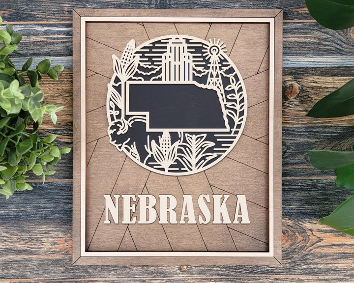 Nebraska State Heritage Series - FramePop Collection - Ornaments and Signage - SVG, PDF, ai File Download - Works with all Lasers