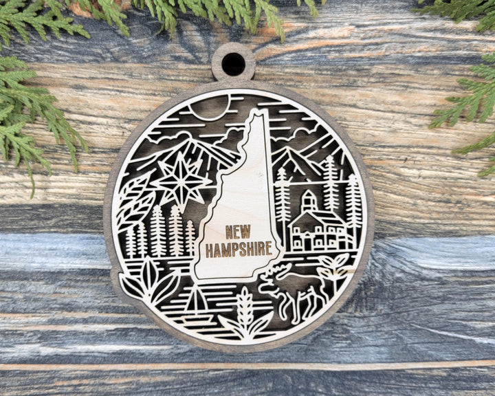 New Hampshire State Heritage Series - FramePop Collection - Ornaments and Signage - SVG, PDF, ai File Download - Works with all Lasers