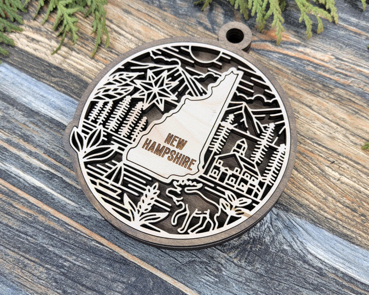 New Hampshire State Heritage Series - FramePop Collection - Ornaments and Signage - SVG, PDF, ai File Download - Works with all Lasers