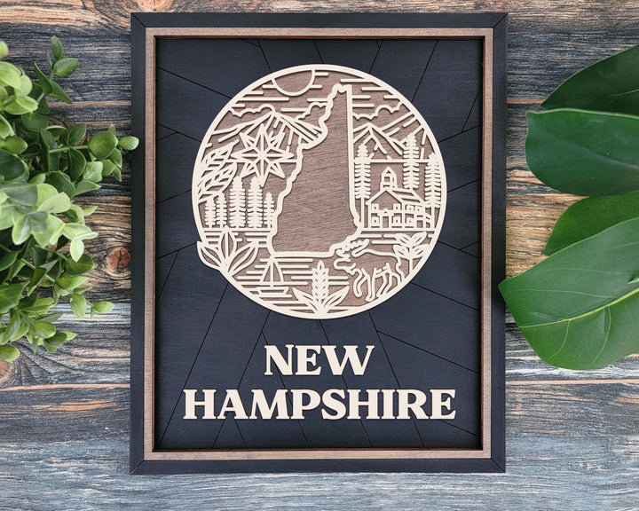New Hampshire State Heritage Series - FramePop Collection - Ornaments and Signage - SVG, PDF, ai File Download - Works with all Lasers