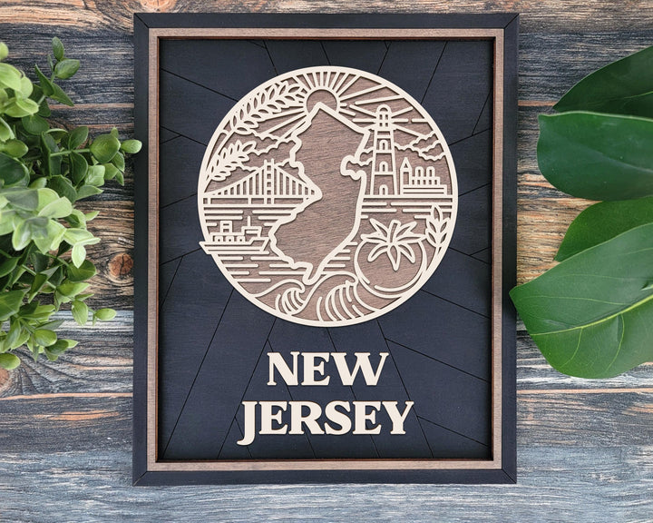 New Jersey State Heritage Series - FramePop Collection - Ornaments and Signage - SVG, PDF, ai File Download - Works with all Lasers