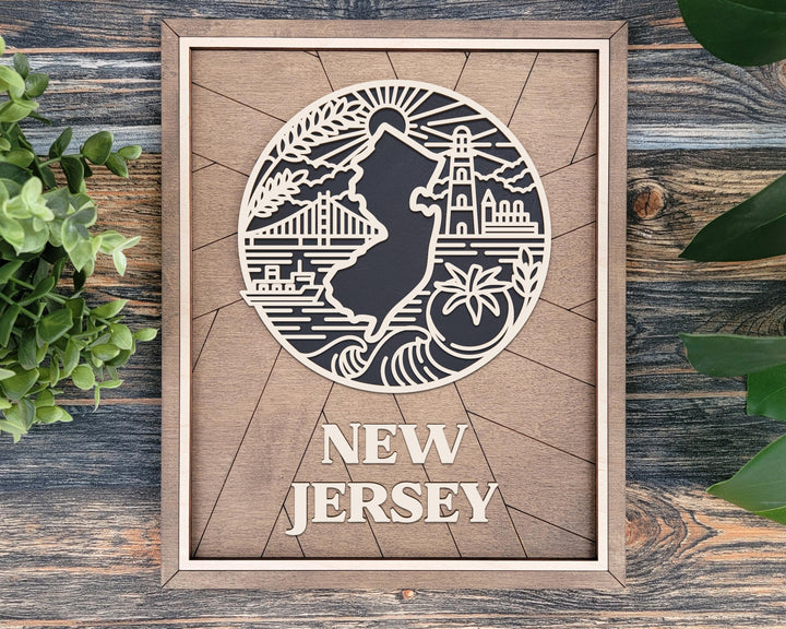 New Jersey State Heritage Series - FramePop Collection - Ornaments and Signage - SVG, PDF, ai File Download - Works with all Lasers