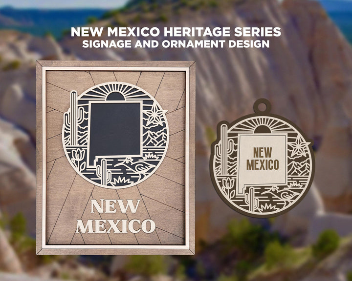 New Mexico State Heritage Series - FramePop Collection - Ornaments and Signage - SVG, PDF, ai File Download - Works with all Lasers