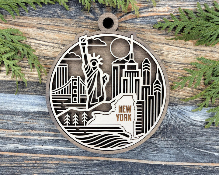 New York State Heritage Series - FramePop Collection - Ornaments and Signage - SVG, PDF, ai File Download - Works with all Lasers