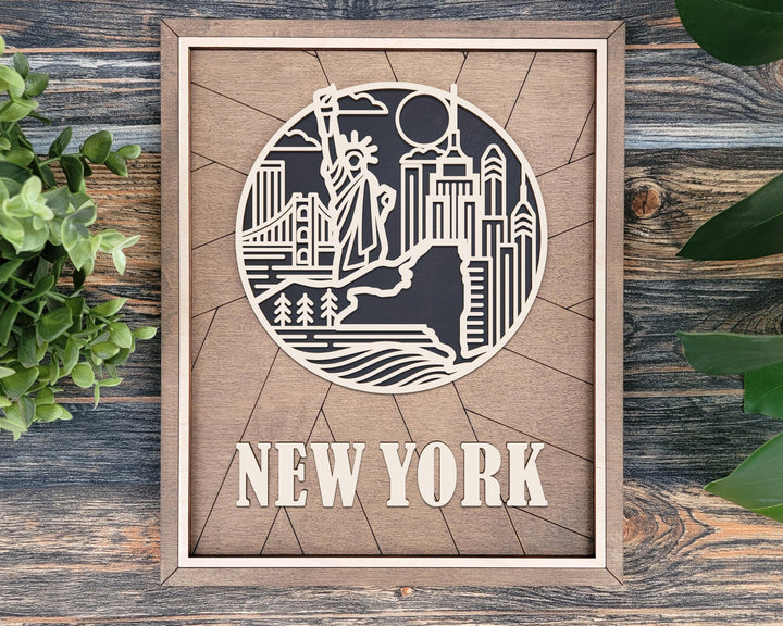 New York State Heritage Series - FramePop Collection - Ornaments and Signage - SVG, PDF, ai File Download - Works with all Lasers