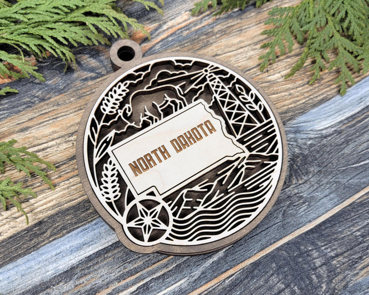 North Dakota State Heritage Series - FramePop Collection - Ornaments and Signage - SVG, PDF, ai File Download - Works with all Lasers