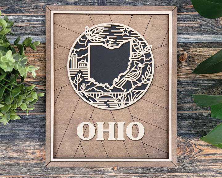 Ohio State Heritage Series - FramePop Collection - Ornaments and Signage - SVG, PDF, ai File Download - Works with all Lasers