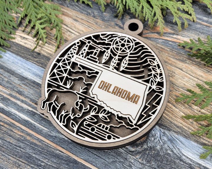 Oklahoma State Heritage Series - FramePop Collection - Ornaments and Signage - SVG, PDF, ai File Download - Works with all Lasers