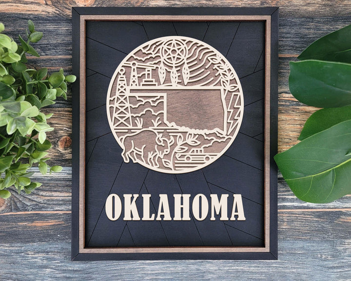 Oklahoma State Heritage Series - FramePop Collection - Ornaments and Signage - SVG, PDF, ai File Download - Works with all Lasers
