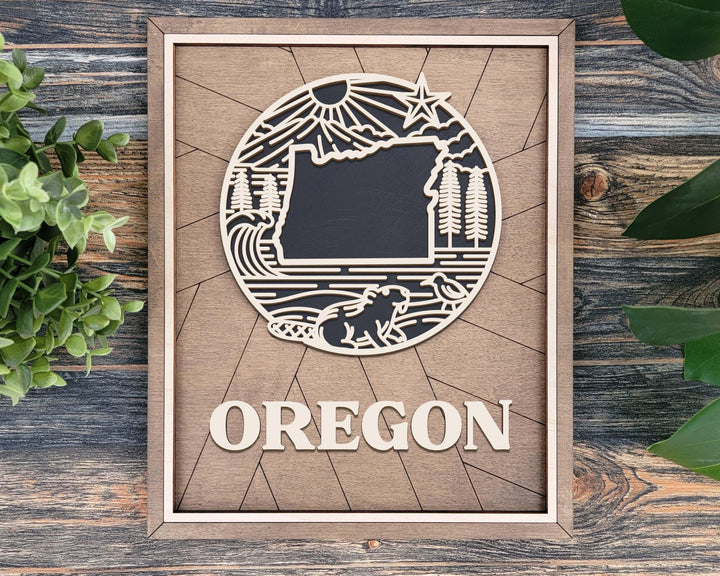 Oregon State Heritage Series - FramePop Collection - Ornaments and Signage - SVG, PDF, ai File Download - Works with all Lasers