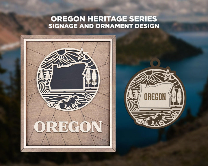 Oregon State Heritage Series - FramePop Collection - Ornaments and Signage - SVG, PDF, ai File Download - Works with all Lasers