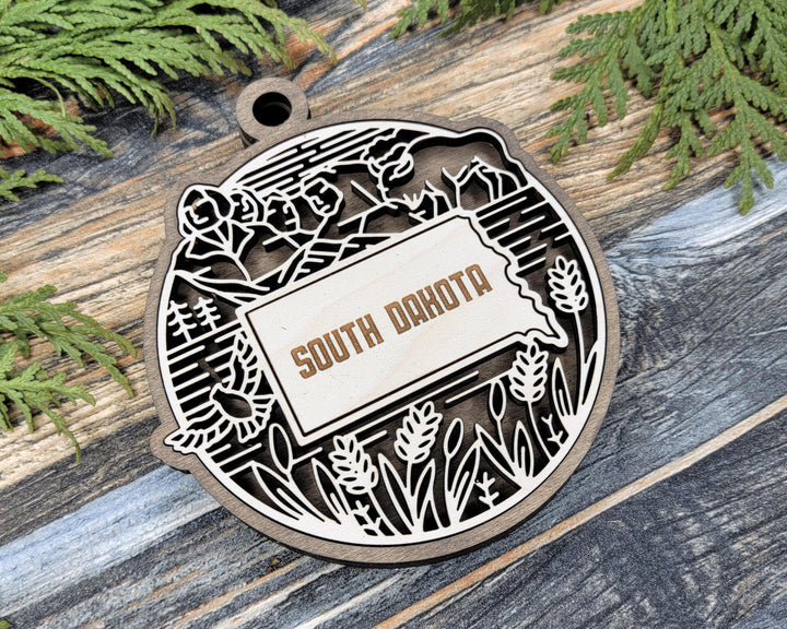 South Dakota State Heritage Series - FramePop Collection - Ornaments and Signage - SVG, PDF, ai File Download - Works with all Lasers