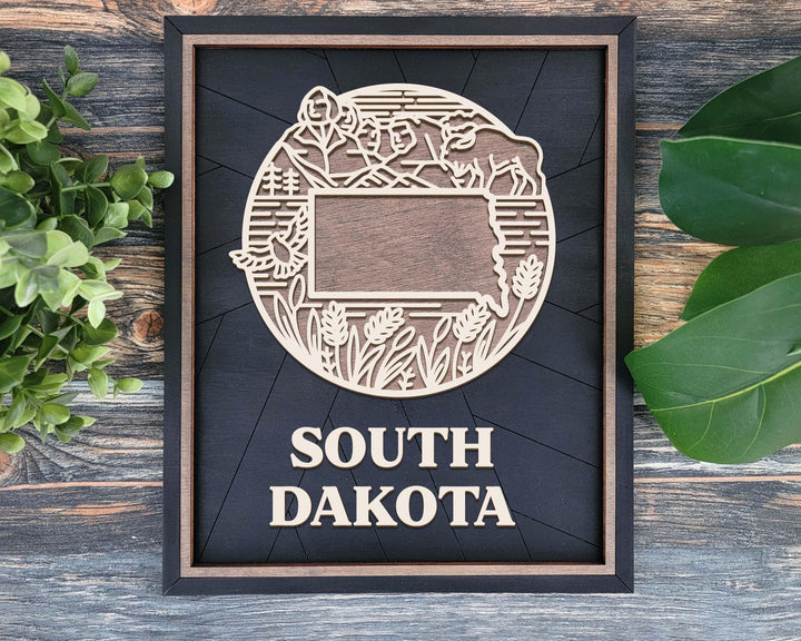 South Dakota State Heritage Series - FramePop Collection - Ornaments and Signage - SVG, PDF, ai File Download - Works with all Lasers