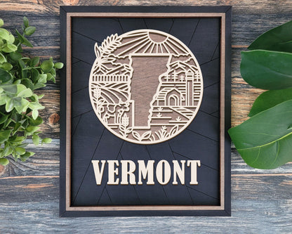 Vermont State Heritage Series - FramePop Collection - Ornaments and Signage - SVG, PDF, ai File Download - Works with all Lasers