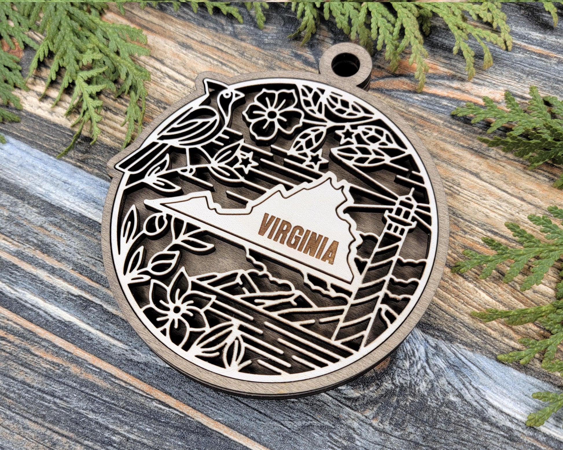 Virginia State Heritage Series - FramePop Collection - Ornaments and Signage - SVG, PDF, ai File Download - Works with all Lasers