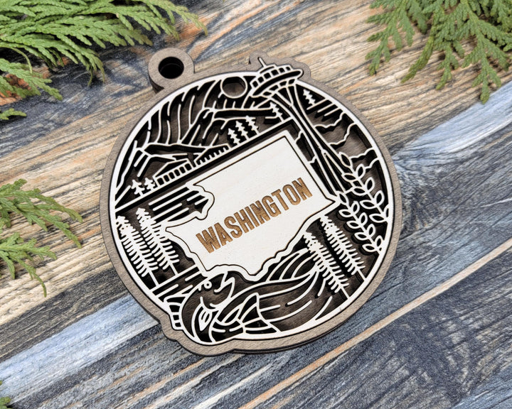 Washington State Heritage Series - FramePop Collection - Ornaments and Signage - SVG, PDF, ai File Download - Works with all Lasers