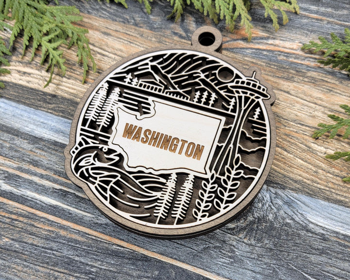 Washington State Heritage Series - FramePop Collection - Ornaments and Signage - SVG, PDF, ai File Download - Works with all Lasers