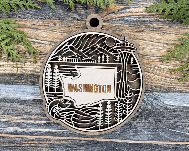 Washington State Heritage Series - FramePop Collection - Ornaments and Signage - SVG, PDF, ai File Download - Works with all Lasers