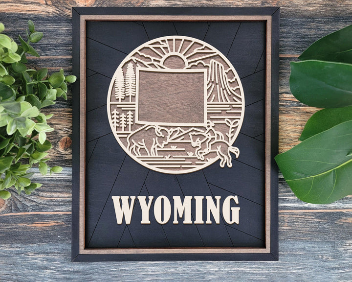 Wyoming State Heritage Series - FramePop Collection - Ornaments and Signage - SVG, PDF, ai File Download - Works with all Lasers