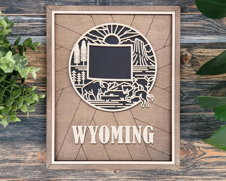 Wyoming State Heritage Series - FramePop Collection - Ornaments and Signage - SVG, PDF, ai File Download - Works with all Lasers
