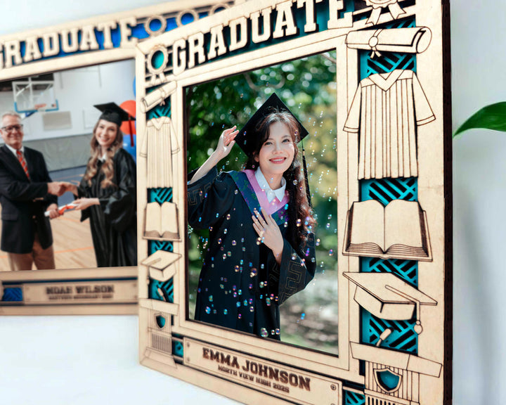 Graduate Icon Frames - Includes Frame Sizes 4x6, 5x7, 8x10 in Landscape and Portrait - Works with all Lasers