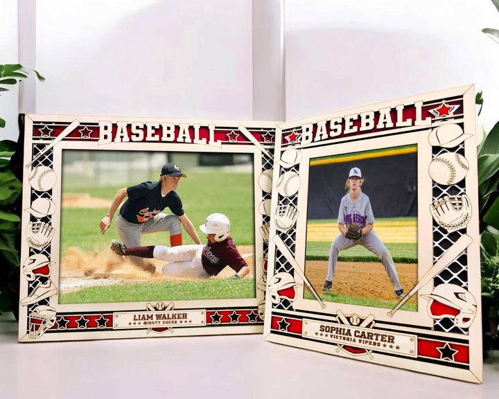 Baseball Icon Frames - Includes Frame Sizes 4x6, 5x7, 8x10 in Landscape and Portrait - Works with all Lasers