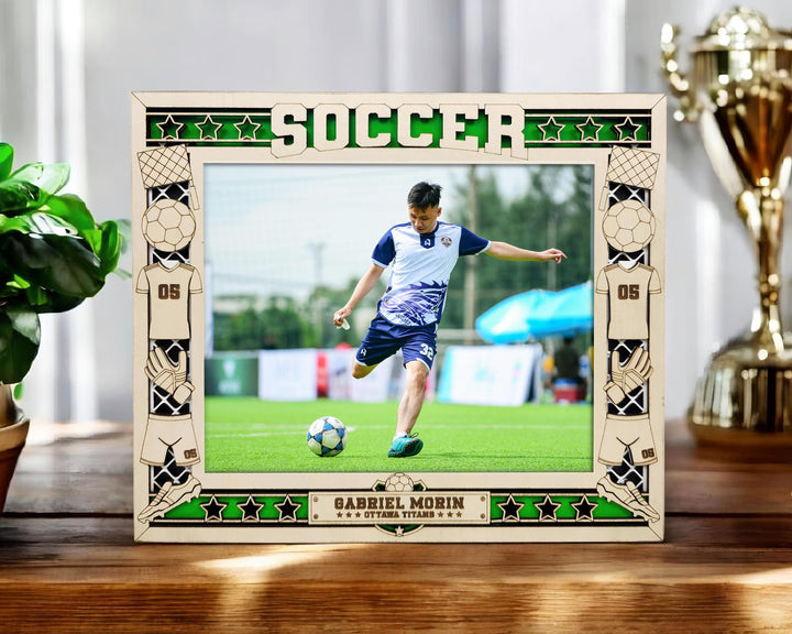 Soccer Icon Frames - Includes Frame Sizes 4x6, 5x7, 8x10 in Landscape and Portrait - Works with all Lasers