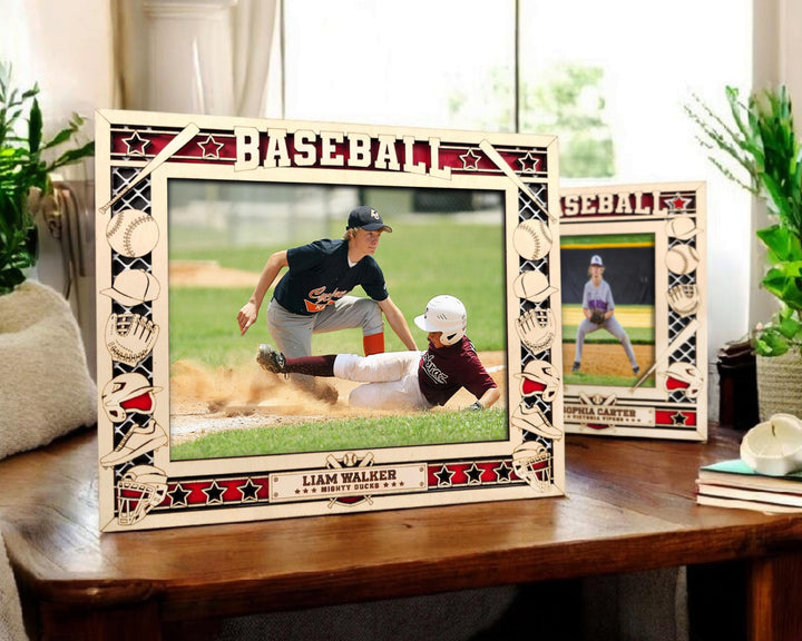 Baseball Icon Frames - Includes Frame Sizes 4x6, 5x7, 8x10 in Landscape and Portrait - Works with all Lasers