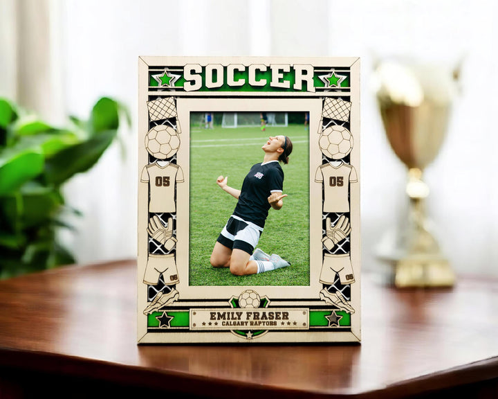 Soccer Icon Frames - Includes Frame Sizes 4x6, 5x7, 8x10 in Landscape and Portrait - Works with all Lasers
