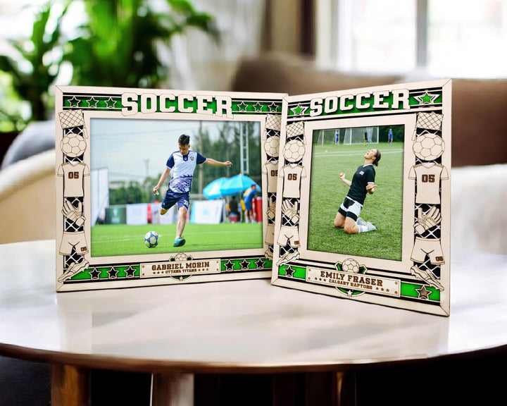 Soccer Icon Frames - Includes Frame Sizes 4x6, 5x7, 8x10 in Landscape and Portrait - Works with all Lasers