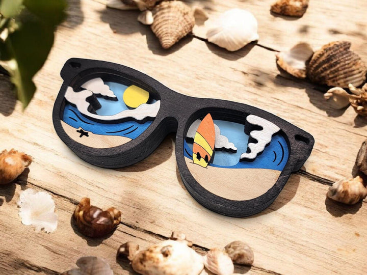 Layered Sunglasses - Ornament and Magnet - SVG, PDF, AI File Download - Works with all Laser Types