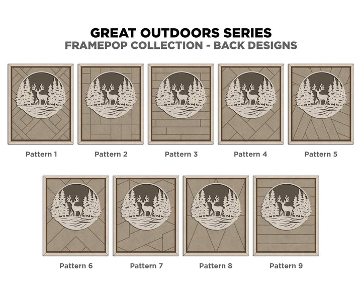 The Great Outdoor Series - FramePop Collection - Ornaments and Signage - SVG, PDF, ai File Download - Works with all Lasers