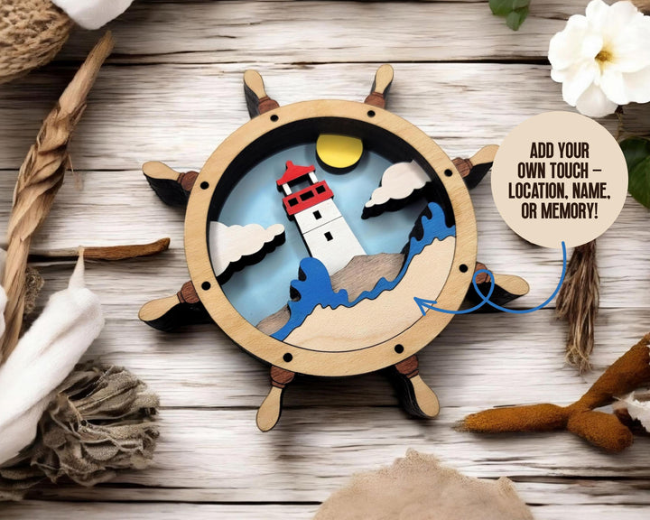 Layered Nautical Bundle - Ornaments and Magnets - SVG, PDF, AI File Download - Works with all Laser Types