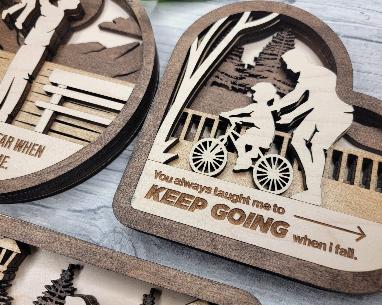 Father's Day Moments Collection - 5 Designs and 3 Shapes 6 Text Options - SVG, PDF, AI File Download - Works with all Laser Types