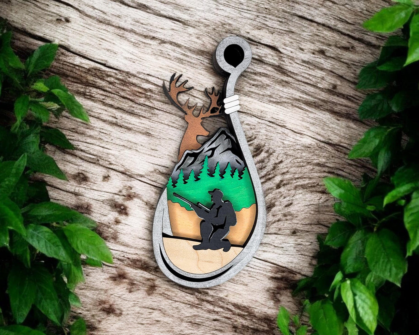 Layered Fishing Hook Design - Ornament and Magnet - SVG, PDF, AI File Download - Works with all Laser Types