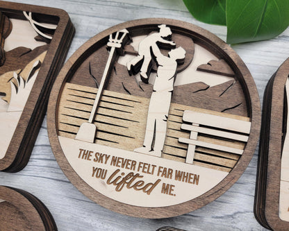 Father's Day Moments Collection - 5 Designs and 3 Shapes 6 Text Options - SVG, PDF, AI File Download - Works with all Laser Types