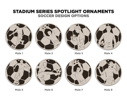 Stadium Series Spotlight Ornaments - Soccer Expansion Set - 16 Ornaments - SVG, PDF, AI File Download - Works with all Laser Types