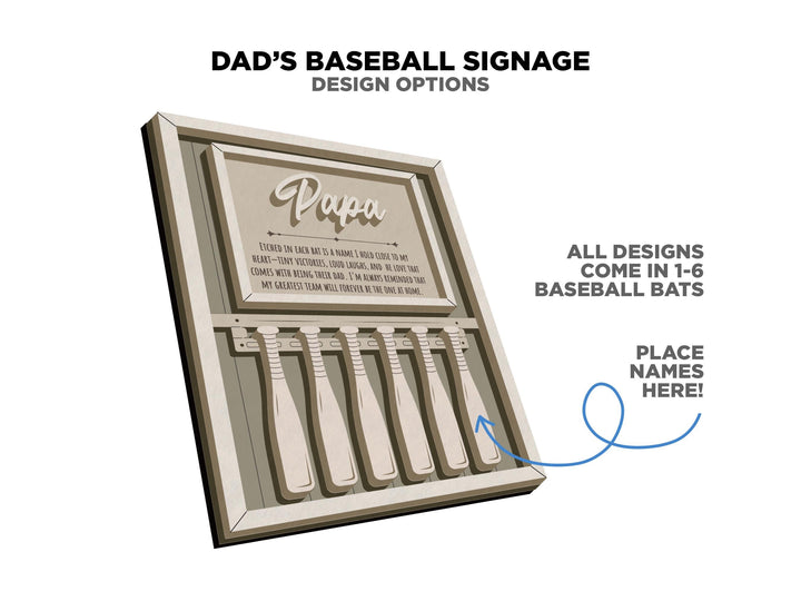 Dad's Fishing Lure Signage - 1-5 Name - 8 variations of 'Dad' - SVG, PDF, AI File Download - Works with all Laser Types