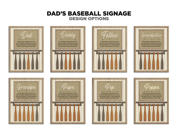 Dad's Fishing Lure Signage - 1-5 Name - 8 variations of 'Dad' - SVG, PDF, AI File Download - Works with all Laser Types