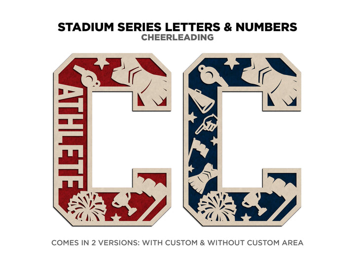Stadium Series Letters and Numbers - Cheerleading - Customizable and Non Customizable - SVG, PDF, ai File Download - Works with all Lasers