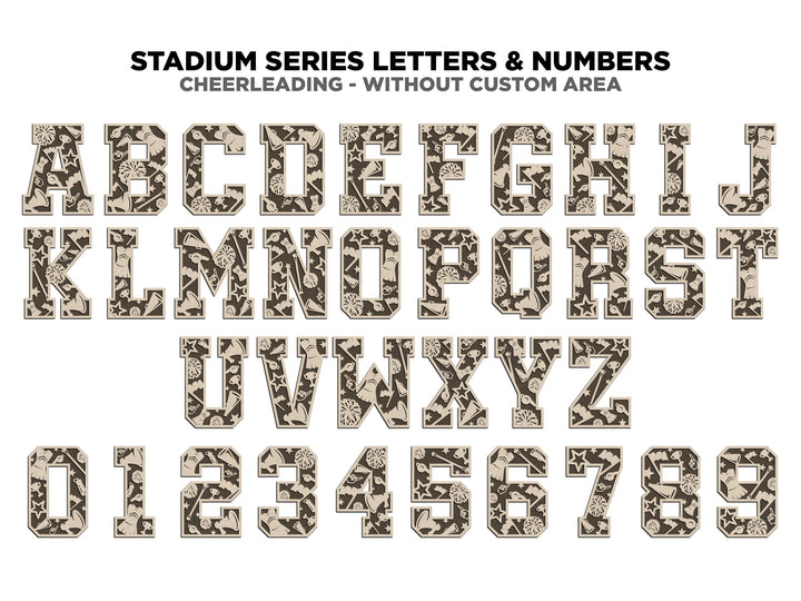 Stadium Series Letters and Numbers - Cheerleading - Customizable and Non Customizable - SVG, PDF, ai File Download - Works with all Lasers