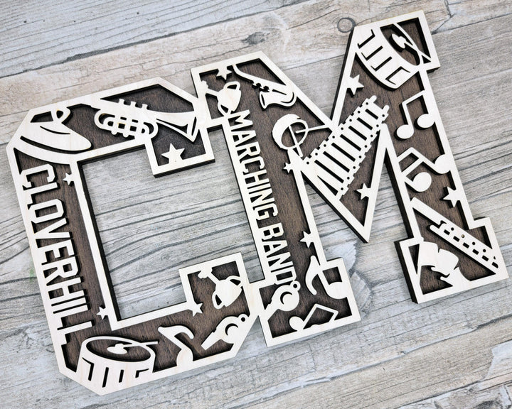 Stadium Series Letters and Numbers - Marching Band - Customizable and Non Customizable - SVG, PDF, ai File Download - Works with all Lasers