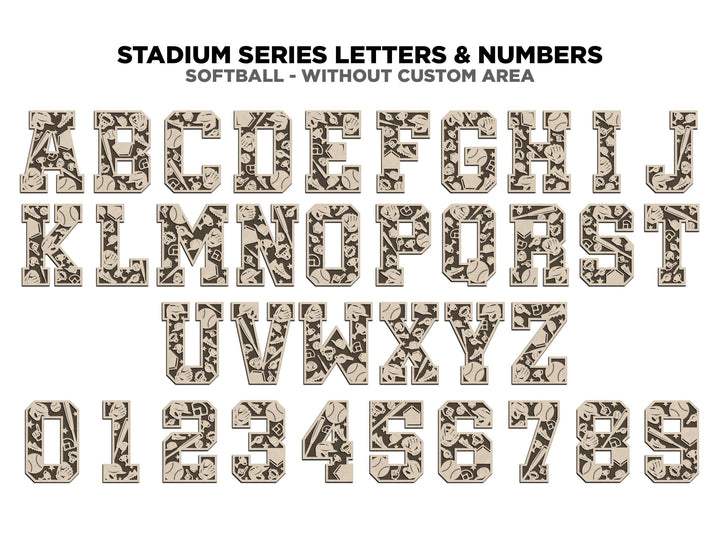 Stadium Series Letters and Numbers - Softball - Customizable and Non Customizable - SVG, PDF, ai File Download - Works with all Lasers