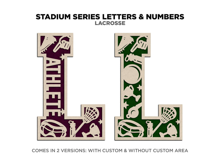 Stadium Series Letters and Numbers - Lacrosse - Customizable and Non Customizable - SVG, PDF, ai File Download - Works with all Lasers