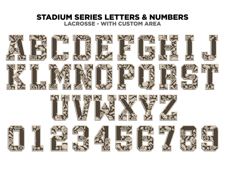 Stadium Series Letters and Numbers - Lacrosse - Customizable and Non Customizable - SVG, PDF, ai File Download - Works with all Lasers