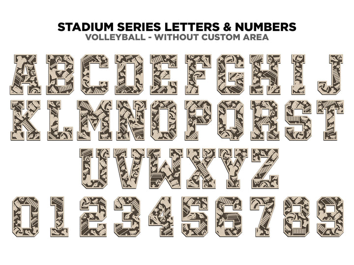 Stadium Series Letters and Numbers - Volleyball - Customizable and Non Customizable - SVG, PDF, ai File Download - Works with all Lasers