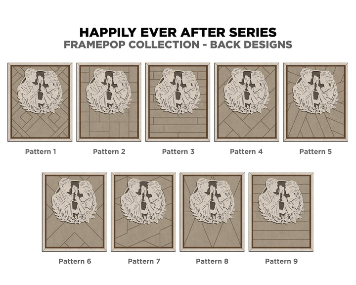 Happily Ever After Series - FramePop Collection - Ornaments and Signage - SVG, PDF, ai File Download - Works with all Lasers