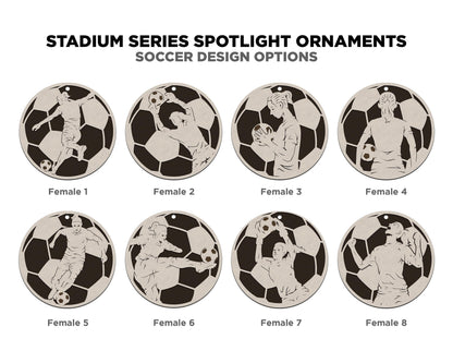 Stadium Series Spotlight Ornaments - Soccer Expansion Set - 16 Ornaments - SVG, PDF, AI File Download - Works with all Laser Types