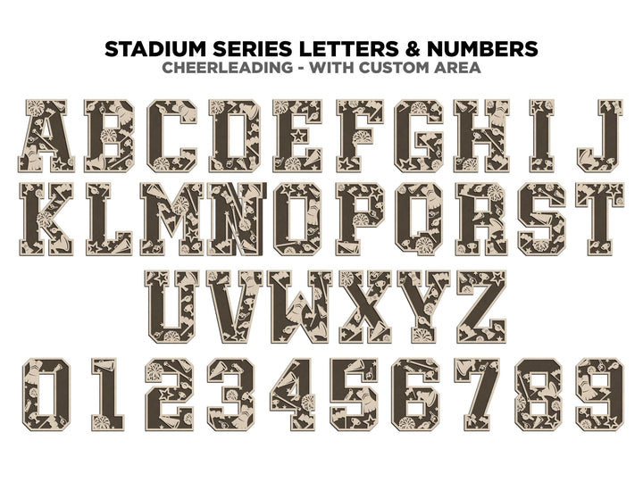 Stadium Series Letters and Numbers - Cheerleading - Customizable and Non Customizable - SVG, PDF, ai File Download - Works with all Lasers