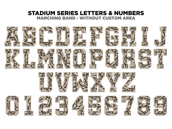 Stadium Series Letters and Numbers - Marching Band - Customizable and Non Customizable - SVG, PDF, ai File Download - Works with all Lasers